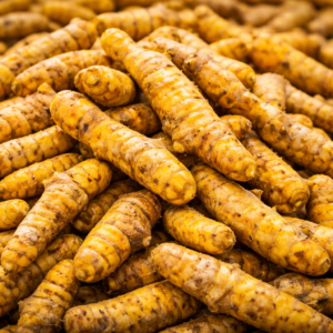 Golden Turmeric Rhizomes In Focus 300x300