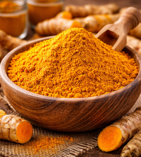 golden turmeric bounty in a rustic bowl